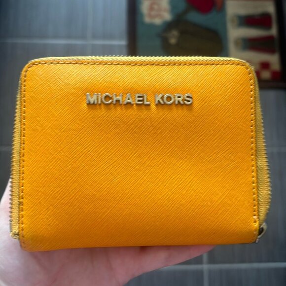 Michael Kors Handbags - Michael Kors Tangerine Compact Small Zip Wallet